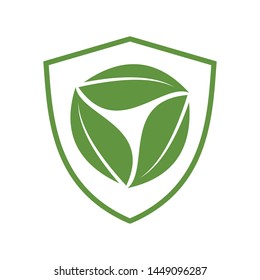 Plant Leaf Logo Design in a shield