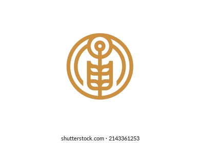 Plant and Leaf Monoline Logo