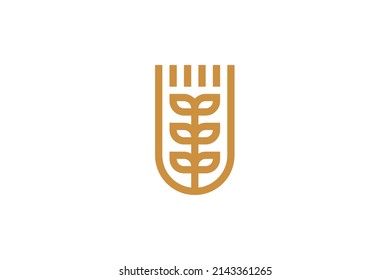 Plant and Leaf Monoline Logo