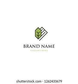 Plant Leaf Outline Creative Abstract Naturally Vector Logo