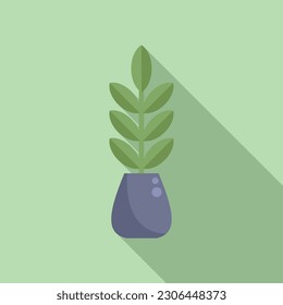 Plant leaf pot icon flat vector. House garden. Flower houseplant