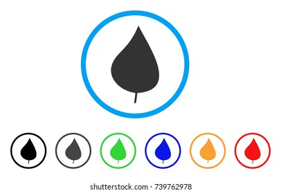 Plant Leaf rounded icon. Style is a flat grey symbol inside light blue circle with additional colored variants. Plant Leaf vector designed for web and software interfaces.