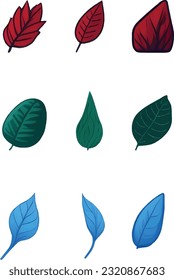 Plant And Leaf Set, Vector Watercolor Flower Design Set