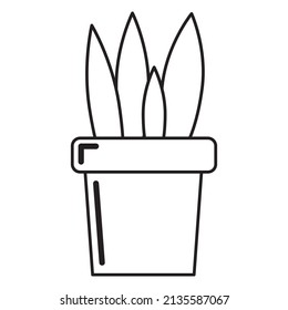 Plant leaf sign. Design spring tree illustration. Line graphics. Vector illustration. stock image. 