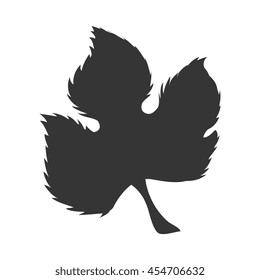 Plant leaf silhouette, isolated flat icon design.