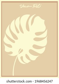plantilla de silueta de planta y hoja sobre fondo marrón.