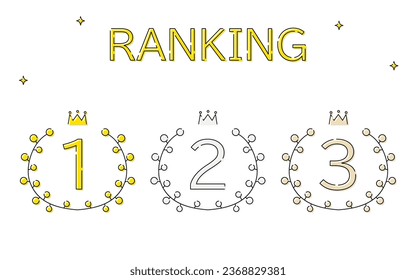 Plant leaf style simple line drawing ranking icon set, Vector Illustration