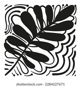 Hoja de planta. Ilustración vectorial en estilo doodle.