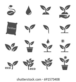 los iconos de planta y salida conjunto vector