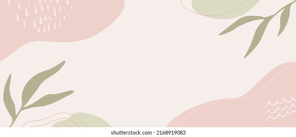 Hojas vegetales e ilustraciones vectoriales abstractas pintadas a mano