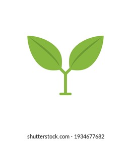 Plant and leaves icon. Leaf symbol of ecology, enviroment and nature. Vegetarian and vegan pictogram design. 