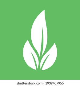 Plant and leaves icon. Leaf symbol of ecology, enviroment and nature. Vegetarian and vegan pictogram design. 