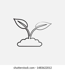 plant with leaves icon vector. plant with leaves vector graphic illustration