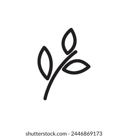 plant leaves minimalist icon isolated