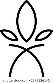 Plant leaves minimalist logo silhouette