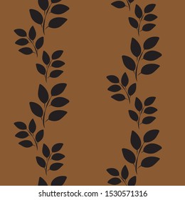 Plant leaves seamless pattern in modern dark colors