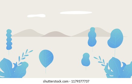 plant, leaves, vector illustration flat design can be use as background template, isolated on soft pastel color