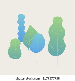 plant, leaves, vector illustration flat design can be use as background template, isolated on soft pastel color