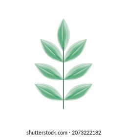 plant leaves watercolor icon style