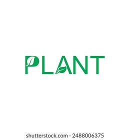 Plant letter Logo Design. Plant leaf Logo vector