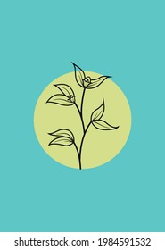 Plant line art design, can be used as wall decoration and printed for other purposes.