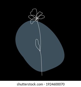 Plant line artwork  illustration. Contemporary lineart plant pattern for design for design modern card, invitation, poster, t-shirt print etc. 