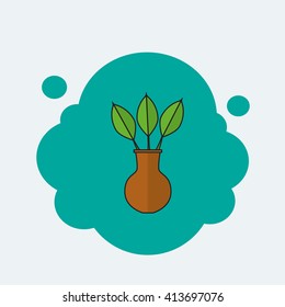 Plant line flat icon