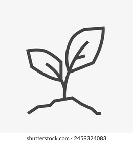 Plant line icon, garden, eco product. Botany concept, cultivated, farming. Flower growing. Vector Illustration
