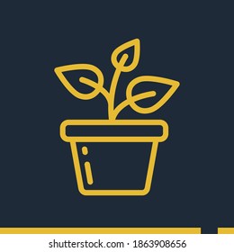 plant line icon, outline vector illustration.