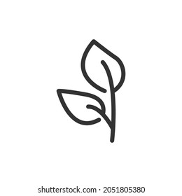 Plant line icon, sign or symbol. Premium pictogram in trendy outline style. Plant pixel perfect vector icon isolated on a white background. 