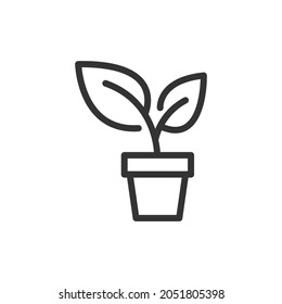 Plant line icon in trendy style. Stroke vector pictogram isolated on a white background. Plant premium outline icons.