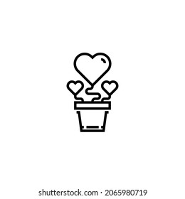 Icono de línea de planta, plantilla de vector