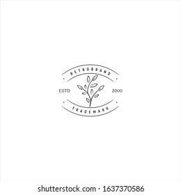 Plant line logo design template