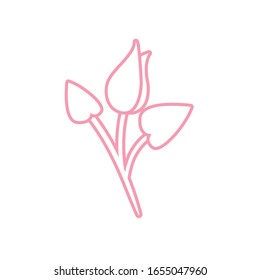 Plant line style icon design of Floral nature garden ornament botany decoration beauty and flora theme Vector illustration