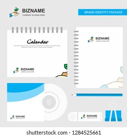 Plant  Logo, Calendar Template, CD Cover, Diary and USB Brand Stationary Package Design Vector Template