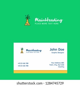 Plant  logo Design with business card template. Elegant corporate identity. - Vector