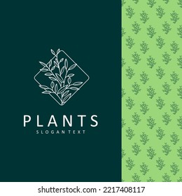 plant logo design icon vector