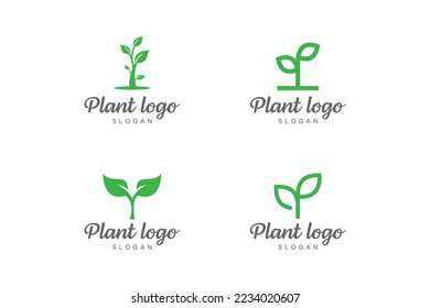 Plant logo design vector collection