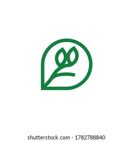 plant logo design vector or eco life line logo design