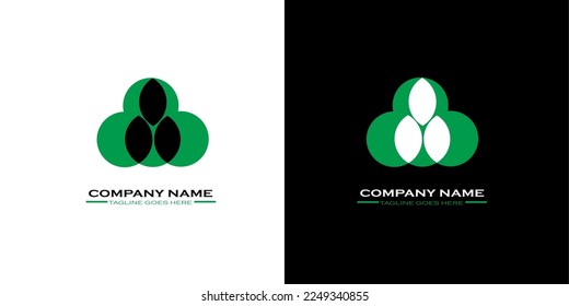 Plant logo for environment in green color. Tree logo. Vector illustration.