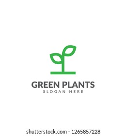 Plant logo or icon vector design template with green plant seeds