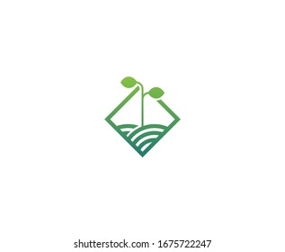 Plant logo leaf vector farm icon 