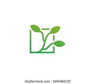 Plant logo leaf vector organic icon 