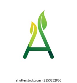 logo de plante avec lettre A concept