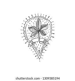 plant logo in line
