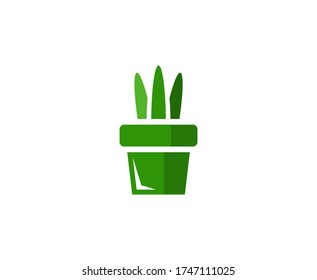 Icono vectorial de la olla del logotipo de la planta 