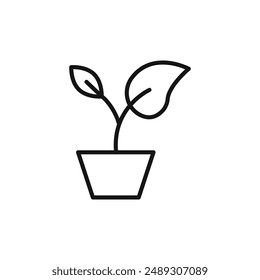 plant logo sign vector outline
