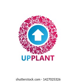 Up Plant Logo Template Design Vector, Emblem, Design Concept, Creative Symbol, Icon