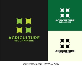 Plant logo template, Vector logo design for farming, agriculture, farm field, natural harvest, farmer and more