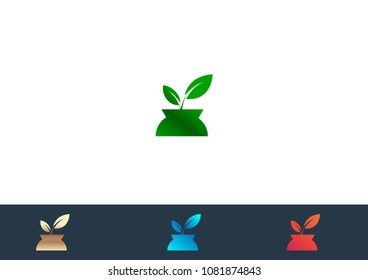 Plant logo template vector illustration